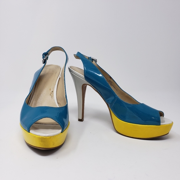 Nine West Iwanto Multi-color Slingback Platform Pu - Picture 6 of 6